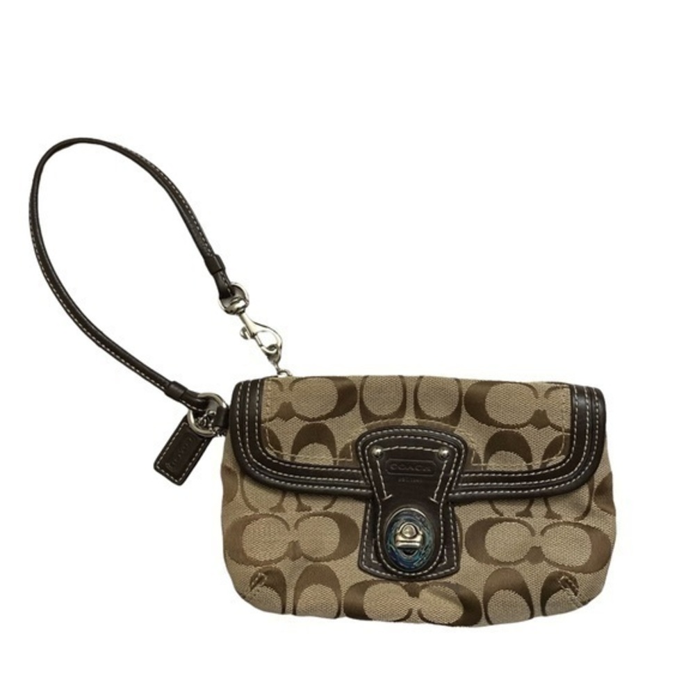Coach vintage y2k brown signature c wristlet bag
